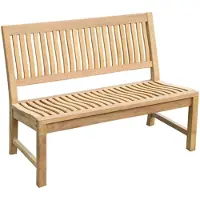 Linder Exclusiv GmbH Linder Exclusiv Massive Teakholzbank Kingsbury 120 cm Natur 120x65x90 cm – Gartenbank ohne Armlehne