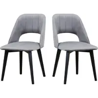 LeafDesign Esszimmerstuhl 2 x "MONTI 4", schwarz, riviera 91, nähte: gerade
