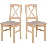 LeafDesign Esszimmerstuhl, Holz Eiche Massiv Stuhl Stühle Küchenstuhl - Set 2x Nilo 11 sonoma
