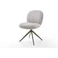 DELIFE Drehstuhl Nube-Flex Cord Silbergrau Kreuzgestell breit Effektfinish Titan 360° drehbar Taschenfederkern