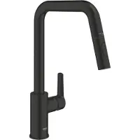 GROHE Küchenarmatur mit Brause Start, hoher Auslauf, Mattschwarz, 2 Strahlarten
