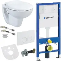 BELVIT Hänge WC Set Weiß spülrandlos mit Taharet Bidet Softclose WC Sitz Geberit UP100 Vorwandelement waagerechter Abgang