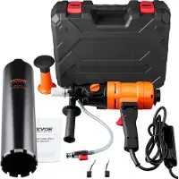 Vevor Diamant Bohranlage 1500 W Diamantkernbohrmaschine Kernbohrgerät 1100/2400 RPM Kernbohrmaschine Nassbohren, 8-10,2 cm Magnetbohrmaschine Geeignet zum Bohren von Stahlbeton, Marmor usw.