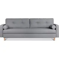 Konsimo Schlafsofa 3-Personen zeitloses Design mit weiche Sitzfläche und hohe Rückenlehne "ERISO", grau, Strukturstoff, Scandinavian, 220x80x100cm
