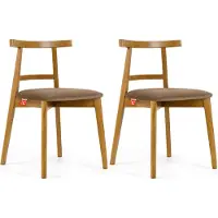 Konsimo Esstischstühle 2 St "LILIO", Beige, Buchenholz, Vintage, 47x76,5x45cm