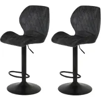 Hela Barhocker "Sonja", grau (vintage anthrazit, samtvelours velvet), B:42cm H:96cm T:51cm, Hocker, Barhocker, 2 Stück