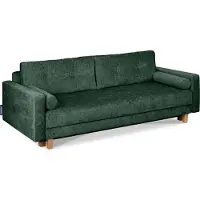 Konsimo Schlafsofa 3-Personen zeitloses Design mit weiche Sitzfläche und hohe Rückenlehne "ERISO", grun, Chenille-Stoff, Scandinavian, 220x80x100cm