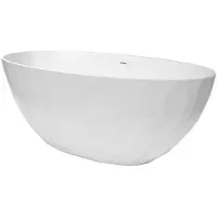 SAT Freistehende Badewanne aus Gussmarmor 167x82,3 cm Siphon und Füße, weiß