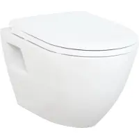 Creavit Design Wand WC aus Keramik mit Soft Close Sitz Kloschüssel hängend Badezimmer Toilette weiß