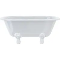 Casa Padrino Luxus Jugendstil Badewanne Weiß / Weiß 150 x 75 x H. 63,5 cm - Freistehende Retro Acryl Badewanne - Retro Badezimmer Möbel