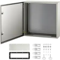 OEM VEVOR NEMA Stahlgehäuse, 60x60x20 cm NEMA 4X Stahl Elektronikbox, IP66 wasserdicht & staubdicht, Außen-/Innenelektronikverbindungsbox, mit Montageschiene, 60 x 60 x 20 cm