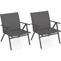 KOMFOTTEU 2er Set Gartenstühle, Balkonstühle mit atmungsaktiver Sitzlehne & Metallrahmen, Terassestühle bis 160 kg für Veranda, Balkon
