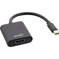 InLine Mini DisplayPort HDMI Adapterkabel Aluminium mit Audio, 4K/60Hz, schwarz, 0,15 m, Mini DisplayPort, HDMI, Stecker, Buchse, Gerade