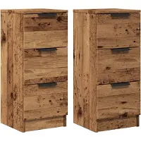 Syfax Sideboards 2 Stk. Altholz-Optik 30x30x70 cm Holzwerkstoff