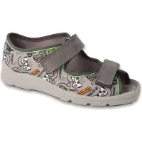 Befado Jungen Hausschuhe, Sandalen Max 969X172 969Y172 grau GAME, Klettverschluss