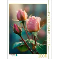 CALVENDO Puzzle Rosenknospen mit Tautropfen | 1000 Teile Lege-Größe 64 × 48 cm Foto-Puzzle für glückliche Stunden