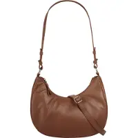 Bruno Banani Umhängetasche "Damen echt Leder", Damen, Gr. B/H/T: 28cm x 24cm x 9cm onesize, braun (cognac), Leder, leicht glänzend, unifarben, Taschen Umhängetasche, echt Leder