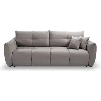 Masseno Sofa MODA mit Schlaffunktion, Schlafsofa, Wohnzimmersofa, Couch, Soffa, Bettsofa, Chenille-Stoff – Beige WIND 82