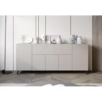 MINIO go for it , LOKET Sideboard 180 cm – Stilvolle Kommode mit hohen Füßen, geräumig, praktisch, Kaschmir Beige Farbe