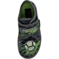 Fischer Kinder Hausschuh Jungen Fußball Motiv Klettverschluss 631630, Größe:26 EU, Farbe:Grau