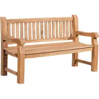 CLP Gartenbank Teakholz Jackson V2, wetterfest mit Rückenlehne, 2–3 Sitzer, robust und pflegeleicht, Holzbank für Terrasse und Garten, Farbe: teak, Größe: 150 cm
