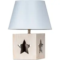 Levandeo Lampe Tischlampe H41cm Holz Holzlampe Stern Leuchte Deko Tischleuchte Tischdeko Dekoleuchte Weihnachtsdeko Sterndeko