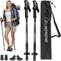 Hop-Sport Trekkingstöcke HS-0135TP Nordic Walking Wanderstöcke Set Anti Schock Teleskop - schwarz