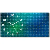 Tulup Wanduhr aus Glas – 60x30 cm - Glasbild - Glasuhr - Gehärtetes Glas - weisse-zeiger - Abstrakter Hintergrund