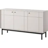 Masseno Kommode GIAPPONESE 154 cm Sideboard mit 3 Türen für Wohnzimmer Schlafzimmer Modern 154x39x84 cm Kaschmir / Kaschmir