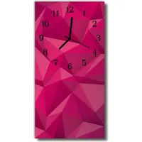 Tulup Glasuhr Wanduhr Küchenuhr Echt-Glas 30x60 Muster Rosa