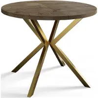 Alpi Möbel Alpi Moebel, Runder Esstisch Loft Liten, Modern Ausziehbarer Tisch 90-170 cm, Grau mit Gold Metallbeinen