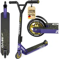 RE:SPORT Stunt Scooter REVO für Kinder & Erwachsene mit Ständer | Profi Stuntroller 100mm PolyurethanWheels & Y-Bar | Stuntscooter Kickscooter ABEC 9 Kugellager | Tretroller Trickroller