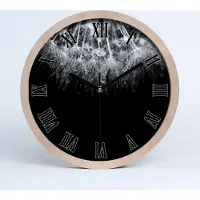 Tulup Holzuhr 20fi cm wanduhr - schwarze Spitzen - Löwenzahn Samen