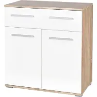 Halmar Kommode Lima KM1 - Dub-Sonoma / weißer Glanz