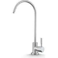 Aquafilter Wasserhahn Ari für Wasserfilter, Edelstahl SUS304, 360° schwenkbar, Keramikventil, INOX gebürstet Silber