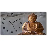 Tulup Wanduhr aus Glas – 60x30 cm - Glasbild - Glasuhr - Gehärtetes Glas - schwarze-zeiger - Holzbuddha