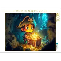 CALVENDO Puzzle Der kleine Pirat findet den Schatz auf der Insel | 1000 Teile Lege-Größe 64 × 48 cm Foto-Puzzle für glückliche Stunden