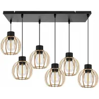 Light11 HOME Hängelampe, Deckenleuchter, Holz, LED-Lampenschirm