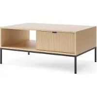 Masseno Couchtisch STELLARE 104 cm Kaffetisch für Wohnzimmer Sofatisch Wohnzimmertisch Eichefarben