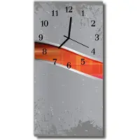 Tulup Glasuhr Wanduhr Küchenuhr Echt-Glas 30x60 Streife Mehrfarbig