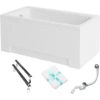 For you Aqua | Besco Talia Badewanne - 120x70cm - Rechteckig - Gestell Typ W - Syfon Inkludiert - mit Verkleidung