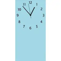 Wallario Design Wanduhr Pastellblau aus Echtglas, Größe 30 x 60 cm