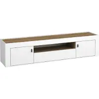 Mirjan 24 TV-Lowboard Mossa 2D1S MO08, Wohnzimmer TV-Schrank, Füße 12 cm, Kugelgleitschienen (Farbe: Weiß / Weiß + Eiche Whisky)
