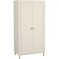 Mirjan 24 Kleiderschrank Mossa 2D MO01, Schlafzimmer Drehtürenschrank, Stilvoll Kollektion, Kleiderstange (Farbe: Cashmere)