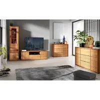 Lomadox Wohnzimmermöbel Set 4-teilig modern in Eiche FABRIANO-161