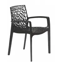 GRANDSOLEIL Gartenstuhl mit Armlehnen Stapelbare Gruvyer Arm Grand Soleil Professionell - Anthrazit