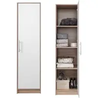 Dakar Kleiderschrank Drehtürenschrank Smart 50x56x190cm Sonoma Eiche weiß 1-türig