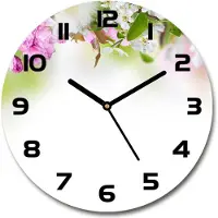 Tulup Wanduhr aus Glas 30fi Glasbild Glasuhr Gehärtetes Glas - schwarze-zeiger - Spring flowers