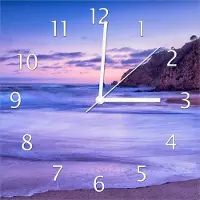 Wallario Design Wanduhr Kalifornischer Strand am Abend mit Felsenküste aus Echtglas, Größe 30 x 30 cm