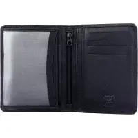 Dernier Minibrieftasche Portemonnaie Hochformat Damen Herren Leder Schwarz